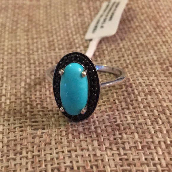 Kingman Turquoise Spinel Sterling Silver Ring - Picture 2 of 5
